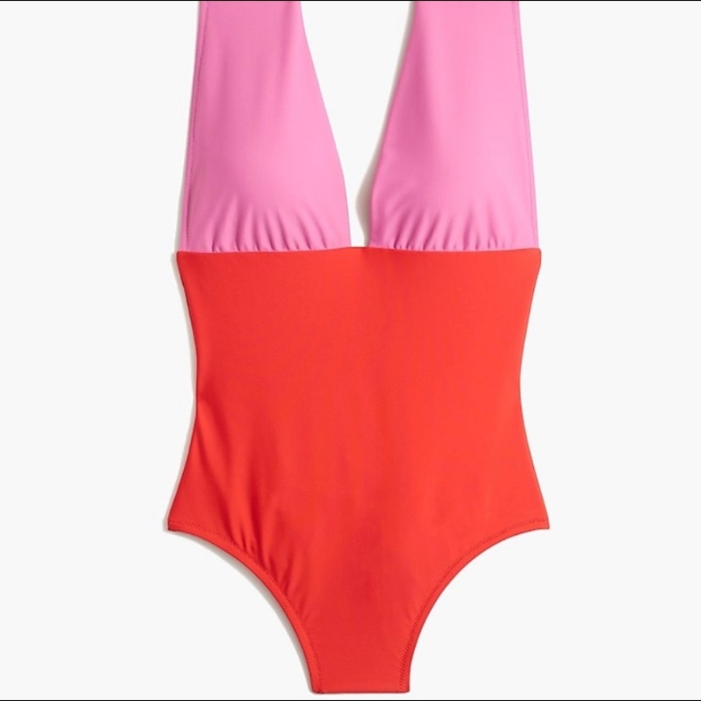 J Crew Plunge V-neck one-piece New NWT L - Picture 2 of 7